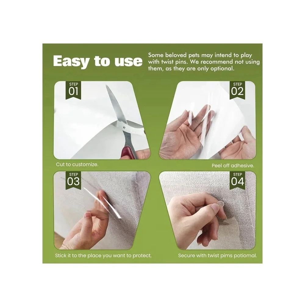 3-12 Pack Self Adhesive Cat Scratch Furniture Protectors Anti-Scratch for Couch